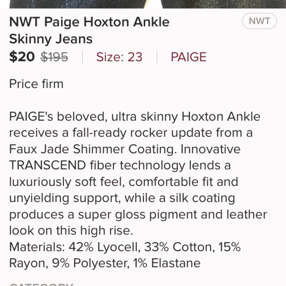 👖 🔥 BNWOT NEVER WORN Paige Jeans 🔥 👖 - Picture 3 of 7